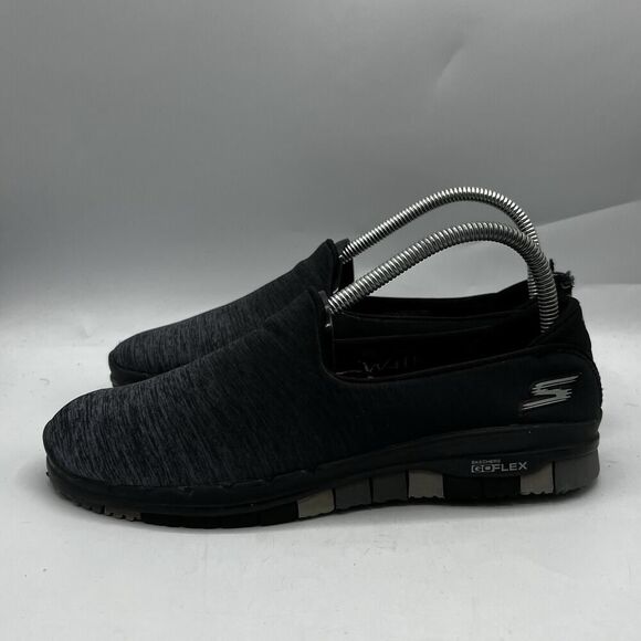 Skechers GoFlex Quick Fit Black Womens Size 8.5 Slip On Shoes Goga Mat 14018 - Picture 4 of 14